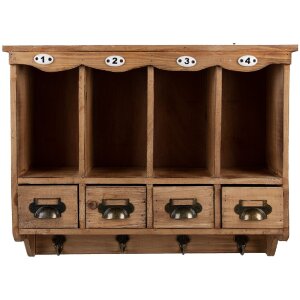 Clayre & Eef 5H0745 Brązowa Szafka Ścienna 53x16x42 cm