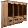 Clayre & Eef 5H0745 Brązowa Szafka Ścienna 53x16x42 cm
