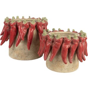 Clayre & Eef Doniczka Terakota Ø 21x17 cm Rustykalny Styl
