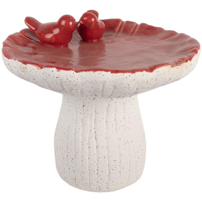 Clayre & Eef Pilz Dekoracja 25x21 cm Biało-Czerwona
