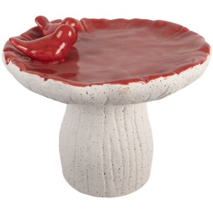 Clayre & Eef Pilz Dekoracja 25x21 cm Biało-Czerwona