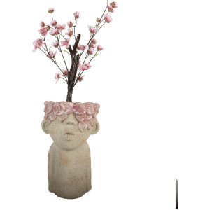 Clayre & Eef Doniczka Terakotowa 20x19x31 cm Beżowo-Różowa