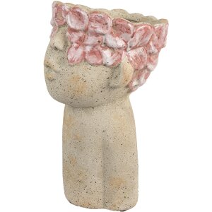 Clayre & Eef Donica Terakota 16x15x25 cm Beżowo-Czerwona