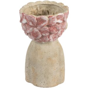 Clayre & Eef Donica Terakota 16x15x25 cm Beżowo-Czerwona
