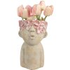 Clayre & Eef Donica Terakota 16x15x25 cm Beżowo-Czerwona