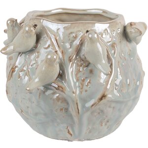 Clayre & Eef Doniczka 22x21x17 cm Zielono-Szara Terakota