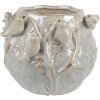 Clayre & Eef Doniczka 22x21x17 cm Zielono-Szara Terakota