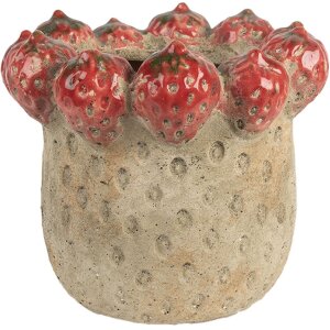 Clayre & Eef Donica Ø 19x16 cm Beżowo-Czerwona