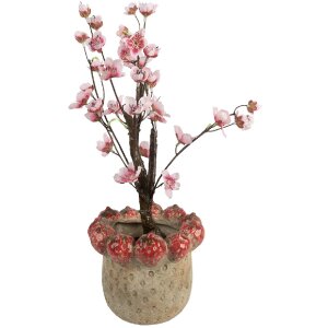Clayre & Eef Donica Ø 19x16 cm Beżowo-Czerwona