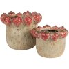 Clayre & Eef Donica Ø 19x16 cm Beżowo-Czerwona