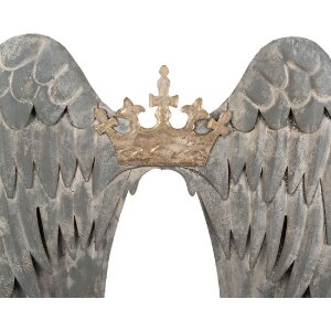 Clayre & Eef Skrzydła – Dekoracja ścienna 46x4x65 cm Szaro-Złota