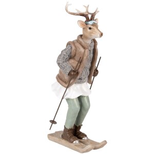 Clayre & Eef Jelonek Dekoracyjny 16x11x31 cm Brązowo-Szary