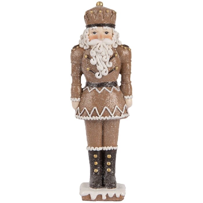 Clayre & Eef Dekoracja Orzech Łamacz 6x5x18 cm Brązowo-Biała