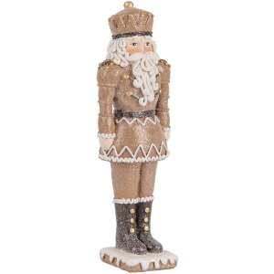 Clayre & Eef Dekoracja Orzech Łamacz 6x5x18 cm Brązowo-Biała