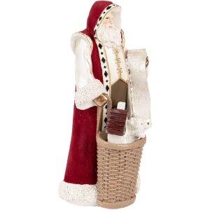 Clayre & Eef Dekoracja Święty Mikołaj Beżowo-Czerwona 29cm