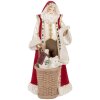 Clayre & Eef Dekoracja Święty Mikołaj Beżowo-Czerwona 29cm