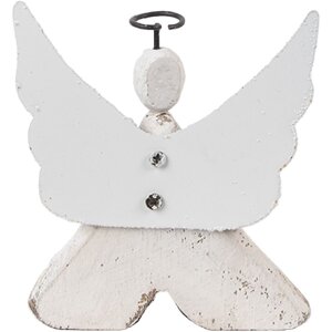 Clayre & Eef Anioł Dekoracja 8x3x9 cm Biało-Brązowy