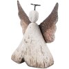 Clayre & Eef Anioł Dekoracja 8x3x9 cm Biało-Brązowy