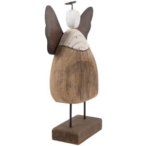 Clayre & Eef Anioł Dekoracja 13x5x19 cm Brązowo-Biały