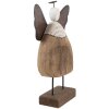 Clayre & Eef Anioł Dekoracja 13x5x19 cm Brązowo-Biały
