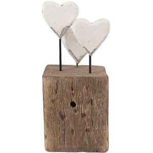 Clayre & Eef 6H2418 Dekoracja Serce Drewniana 7x6x15 cm