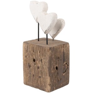 Clayre & Eef 6H2418 Dekoracja Serce Drewniana 7x6x15 cm