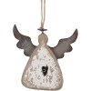 Clayre & Eef Anioł Wiszący 10x2x10 cm Brązowo-Biały
