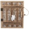 Clayre & Eef Pudełko na klucze 24x7x30 cm rustykalne brązowo-białe
