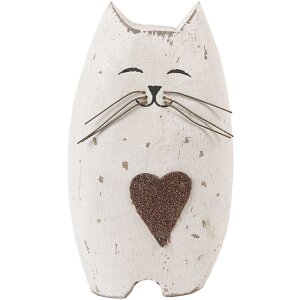 Clayre & Eef Kot Dekoracyjny 8x6x14 cm Drewno