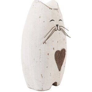 Clayre & Eef Kot Dekoracyjny 8x6x14 cm Drewno