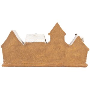 Clayre & Eef 6PR5377 Dekoracja Domków Brązowo-Biała 25x6x13 cm