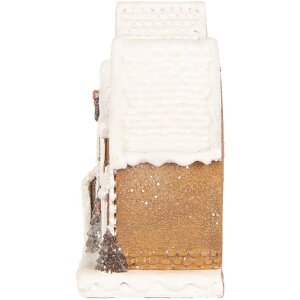 Clayre & Eef 6PR5377 Dekoracja Domków Brązowo-Biała 25x6x13 cm