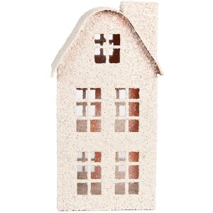 Clayre & Eef Dekoracja Dom 14x14x26 cm Beżowa