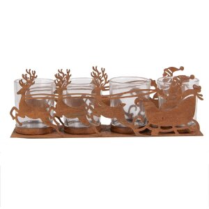 Clayre & Eef 6Y5937 Świecznik Sanie Świąteczne 25x8x8 cm