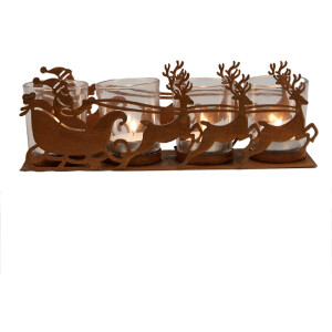 Clayre & Eef 6Y5937 Świecznik Sanie Świąteczne 25x8x8 cm