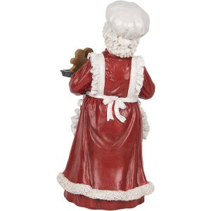 Clayre & Eef 6PR5696 Dekoracja Świąteczna Pani Mikołajowa 15x15x30 cm