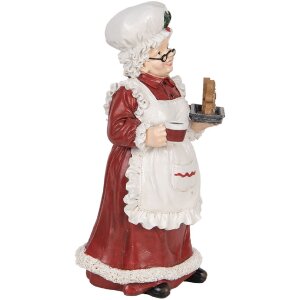 Clayre & Eef 6PR5696 Dekoracja Świąteczna Pani Mikołajowa 15x15x30 cm