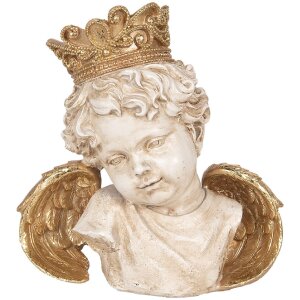 Clayre & Eef Anioł Dekoracyjny 21x12x22 cm Beżowo-złoty