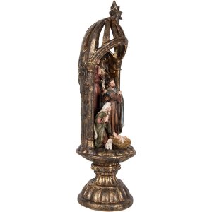 Clayre & Eef 6PR5702 Kompozycja Świąteczna Ø 14x43 cm Złoto-Brąz