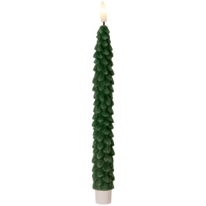 Clayre & Eef Zestaw 2 Świec LED Zielone Ø 3x25 cm