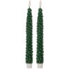 Clayre & Eef Zestaw 2 Świec LED Zielone Ø 3x25 cm
