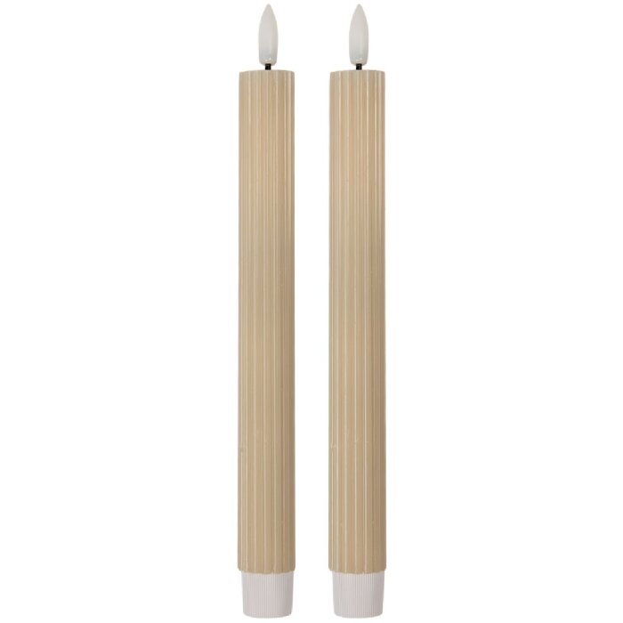 Clayre & Eef Zestaw 2 Świec LED Beżowych 2x25 cm