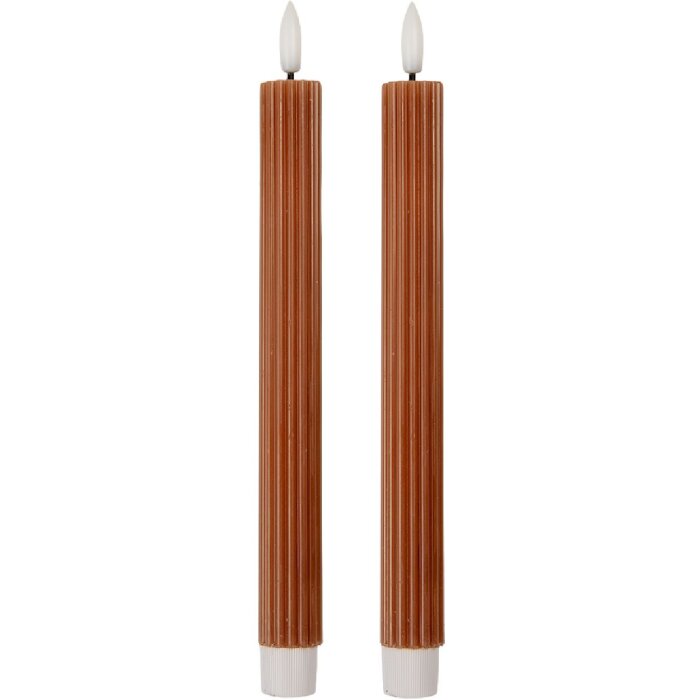Clayre & Eef Zestaw 2 Świec LED Brąz 2x25 cm