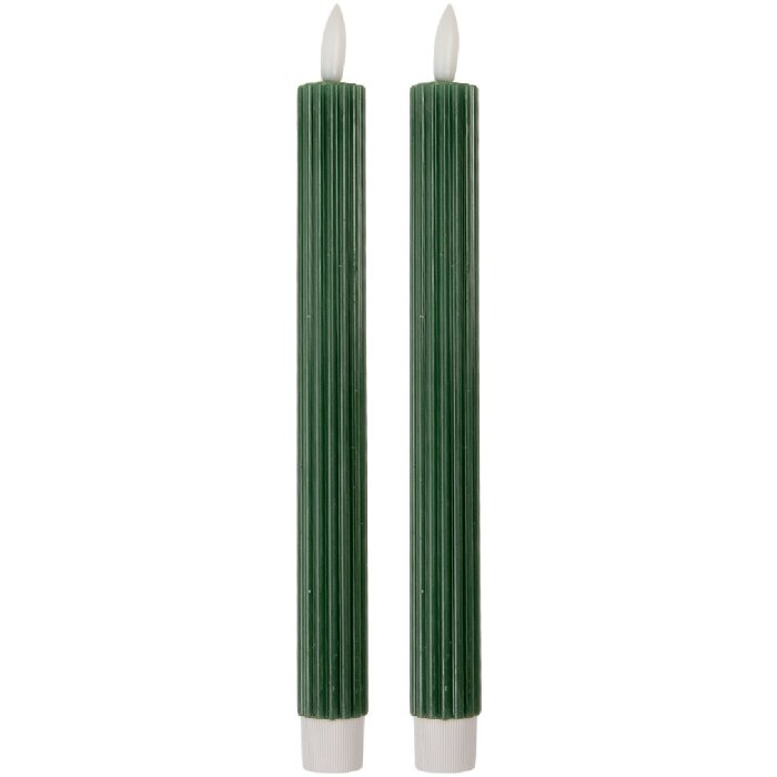 Clayre & Eef Zestaw 2 Świec LED Zielonych 2x25 cm