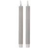 Clayre & Eef Zestaw 2 Świeczników LED 2x25 cm Szary