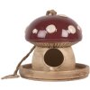 Clayre & Eef Domek dla Ptaków 13x13 cm Beżowo-Czerwony