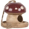 Clayre & Eef Domek dla Ptaków 13x13 cm Beżowo-Czerwony