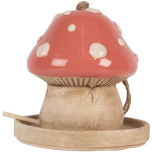 Clayre & Eef Domek dla Ptaków Beżowo-Różowy 13 cm