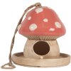 Clayre & Eef Domek dla Ptaków Beżowo-Różowy 13 cm