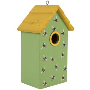 Clayre & Eef Domek dla ptaków 15x10x22 cm Zielony i Żółty